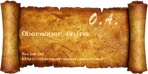 Obermayer Anina névjegykártya